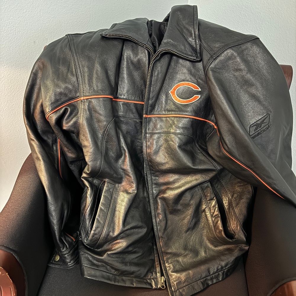 ~RARE~NFL CHICAGO BEAR Leather Field jacket